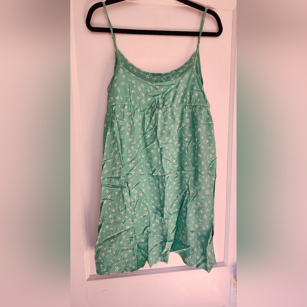 Mint floral print dress with pockets